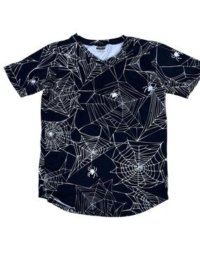 Spider Web Graphic Tee for Kids - Black